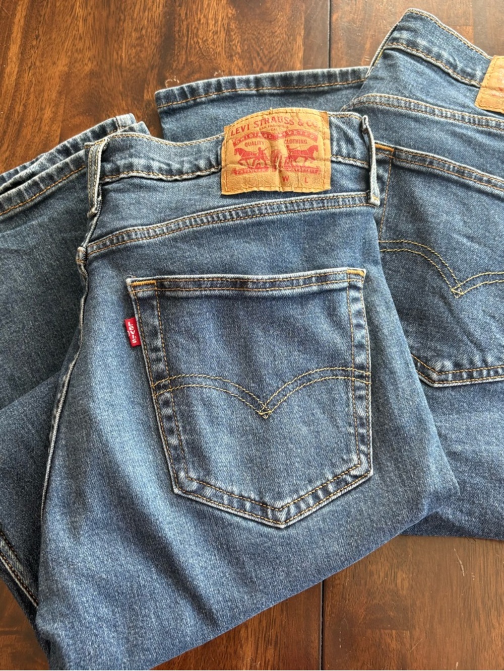 Lot of 2 Levi's 514 Men's Blue Denim Jeans 32 X 32